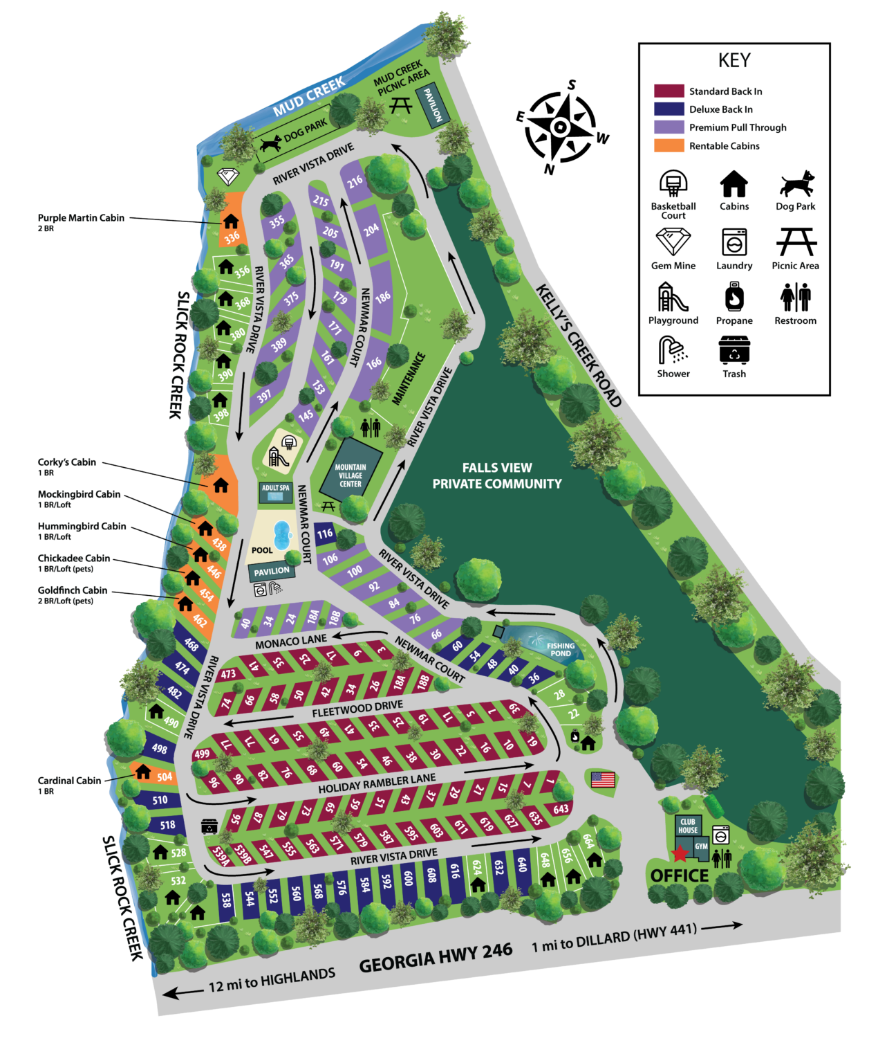 Resort Map River Vista RV Campground